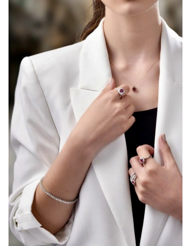 Pulsera AISHA Grand Riviêre 3.0 en oro blanco 18K y diamantes|Pulseras|Godiam Alta Joyería