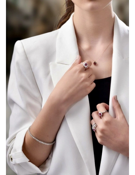 Pulsera AISHA Grand Riviêre 3.0 en oro blanco 18K y diamantes|Pulseras|Godiam Alta Joyería