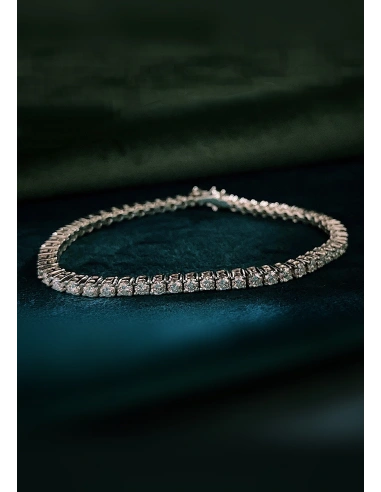 Pulsera AISHA Grand Riviêre 3.0 en oro blanco 18K y diamantes|Pulseras|Godiam Alta Joyería