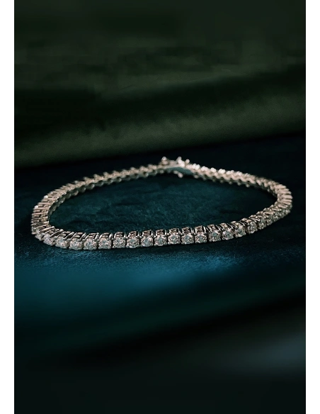 Pulsera AISHA Grand Riviêre 3.0 en oro blanco 18K y diamantes|Pulseras|Godiam Alta Joyería