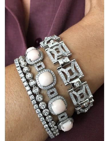 Pulsera AISHA Grand Riviêre 3.0 en oro blanco 18K y diamantes|Pulseras|Godiam Alta Joyería
