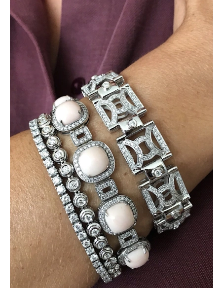 Pulsera AISHA Grand Riviêre 3.0 en oro blanco 18K y diamantes|Pulseras|Godiam Alta Joyería