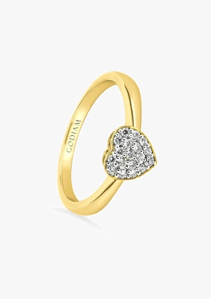 Anillo LOVE YOU en oro de 18K con pavé de diamantes talla brillante