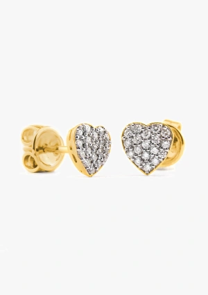 Pendientes LOVE YOU en oro de 18K con pavé de diamantes talla brillante