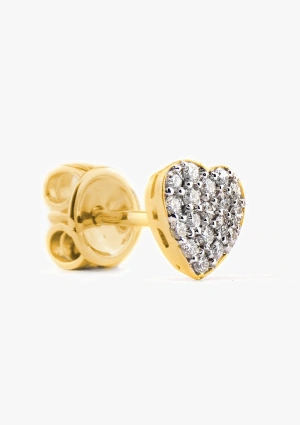 LOVE YOU 18K gold with brilliant cut diamonds pave setting stud earrings 2
