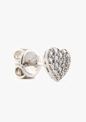 Pendientes LOVE YOU en oro de 18K con pavé de diamantes talla brillante 2