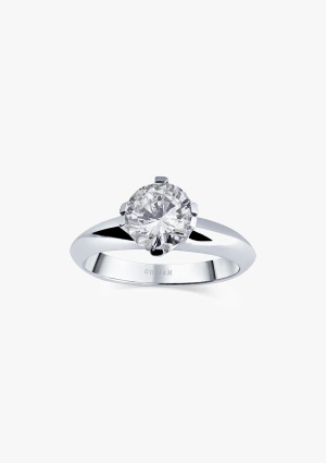 Bague solitaire CORUÑA en or blanc 18K et diamant de 1,22ct. 2