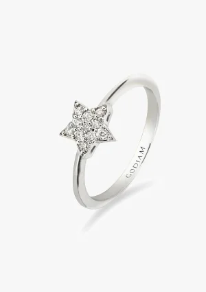 ESTRELLA ring in 18K gold with pave diamonds 2