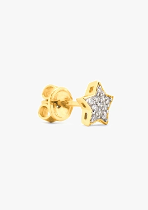 Pendientes ESTRELLA en oro de 18K con pavé de diamantes.