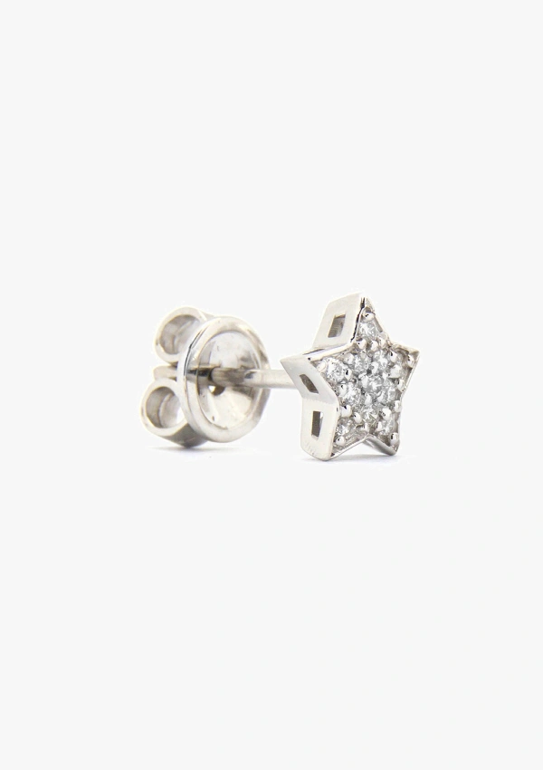 ESTRELLA earrings in 18K gold with brilliant cut pave diamonds 2