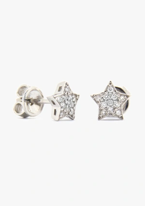 Pendientes ESTRELLA en oro de 18K con pavé de diamantes. 2