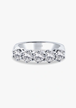 Bague demi alliance PALOMA en or blanc 18K et diamants. 2
