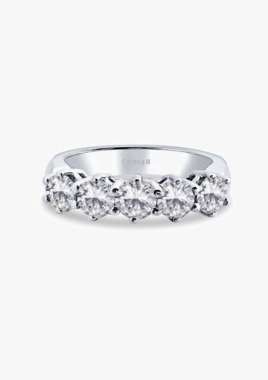 PALOMA 18K white gold diamond half eternity wedding ring.
