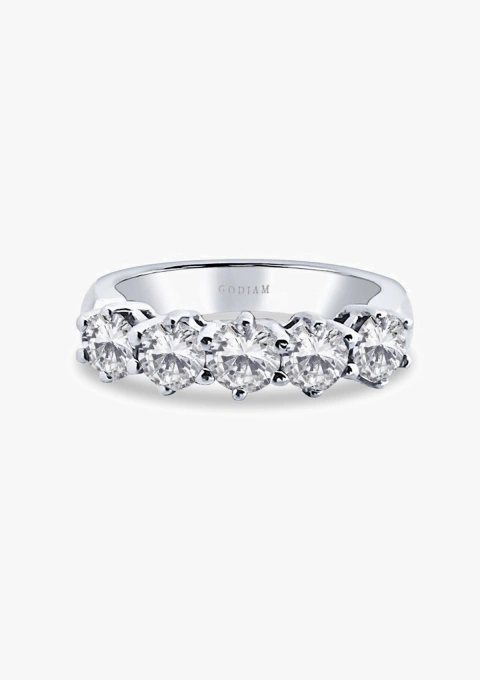 PALOMA 18K white gold diamond half eternity wedding ring.