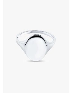 Anillo sello OVAL SIGNET en oro blanco de 18 quilates