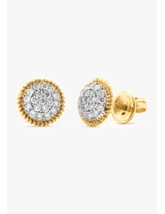 Brincos PILAR em ouro de 18 quilates e pavé de diamantes.