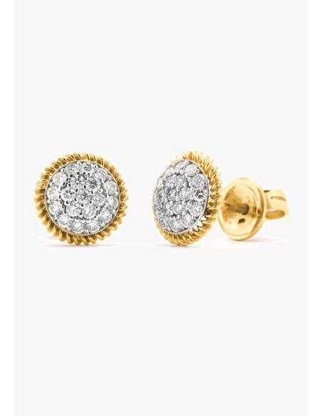 Boucles d'oreilles PILAR or 18K et diamants taille brillant.