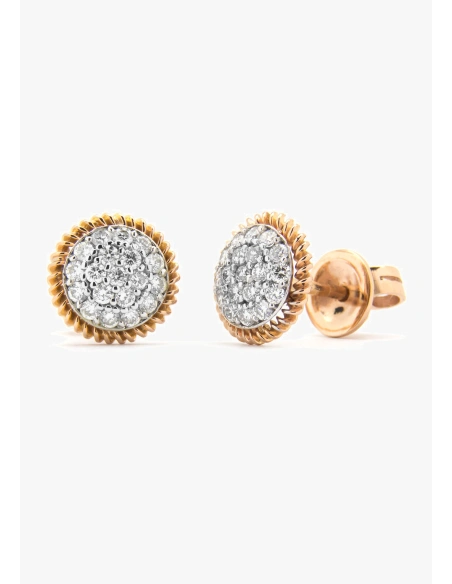 Boucles d'oreilles PILAR or 18K et diamants taille brillant.