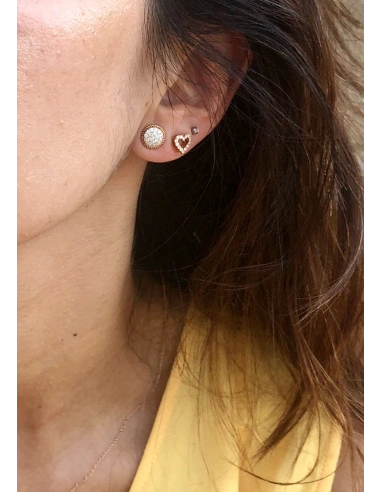 Boucles d'oreilles PILAR or 18K et diamants taille brillant.