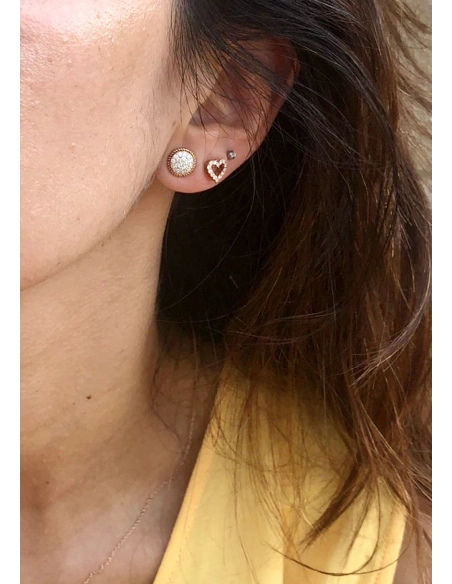 Boucles d'oreilles PILAR or 18K et diamants taille brillant.
