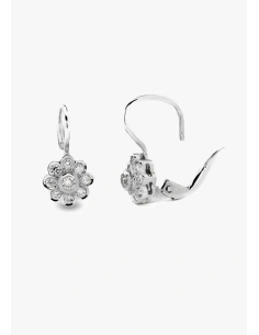 BABY MARGARITA 18K white gold earrings diamond rosette.