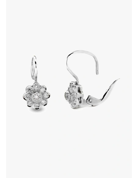 Boucles d'oreilles MARGARITA BABY or blanc 18K et diamants.