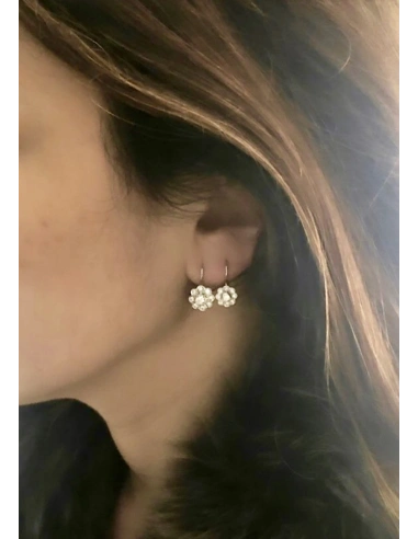 Boucles d'oreilles MARGARITA BABY or blanc 18K et diamants.
