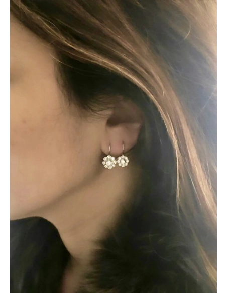 Boucles d'oreilles MARGARITA BABY or blanc 18K et diamants.