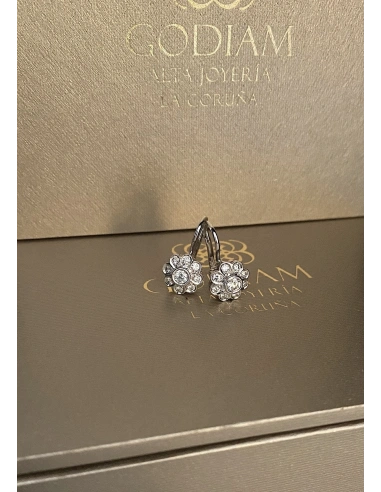 Boucles d'oreilles MARGARITA BABY or blanc 18K et diamants.