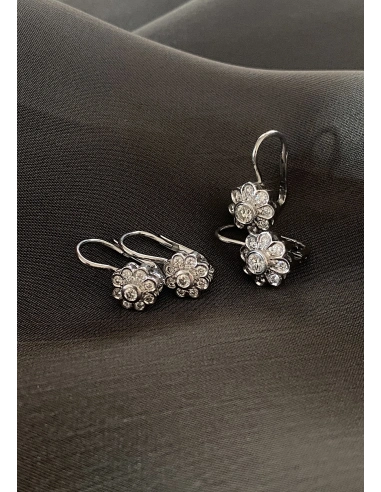 Boucles d'oreilles MARGARITA BABY or blanc 18K et diamants.
