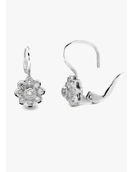 Pendientes MARGARITA MIDI en oro blanco de 18K y diamantes|Pendientes de Diamantes|Godiam Alta Joyería