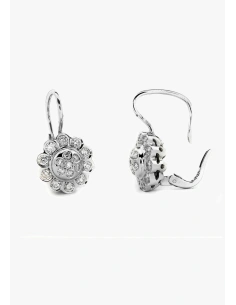 Boucles d'oreilles MARGARITA GRANDE or blanc 18K diamants.