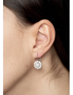 Boucles d'oreilles MARGARITA GRANDE or blanc 18K diamants. 2