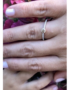 MARSEILLE 18K white & rose gold diamonds fancy brown ring. 2