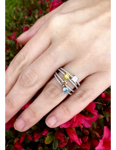 MARSEILLE 18K white&yellow gold diamonds fancy yellow ring.