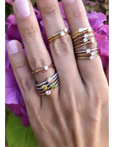 MARSEILLE 18K white&yellow gold diamonds fancy yellow ring.