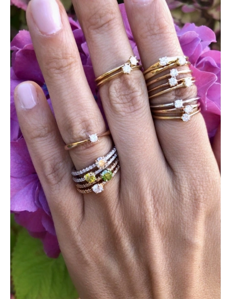 MARSEILLE 18K white&yellow gold diamonds fancy yellow ring.