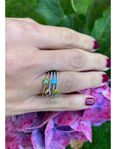 MARSEILLE 18K white&yellow gold diamonds fancy yellow ring.