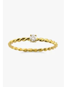 TWISTY 18K yellow gold with brilliant cut diamond solitaire ring