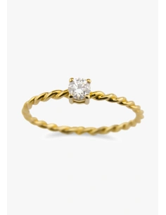 TWISTY 18K yellow gold with brilliant cut diamond solitaire ring 2