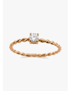 TWISTY 18K rose gold with brilliant cut diamond solitaire ring 2