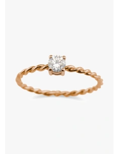 TWISTY 18K rose gold with brilliant cut diamond solitaire ring 2