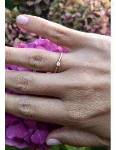 TWISTY 18K rose gold with brilliant cut diamond solitaire ring 2