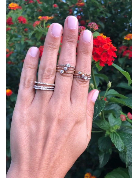 Anillo solitario TWISTY en oro rosa de 18K y diamante|Anillos de Compromiso|Godiam Alta Joyería