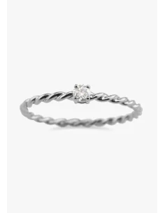 TWISTY 18K white gold with brilliant cut diamond solitaire ring