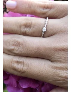 TWISTY 18K white gold with brilliant cut diamond solitaire ring 2