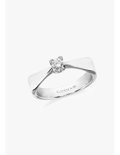 Bague solitaire ITZÁ en or blanc 18 carats et diamant taille brillant