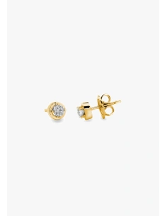 Pendientes dormilonas ZAHARA en oro amarillo de 18K y diamantes talla brillante