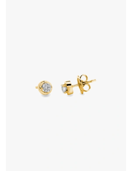 Pendientes dormilonas ZAHARA en oro amarillo de 18K y diamantes talla brillante
