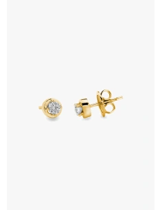 ZAHARA 18K yellow gold brilliant cut diamond stud earrings 2